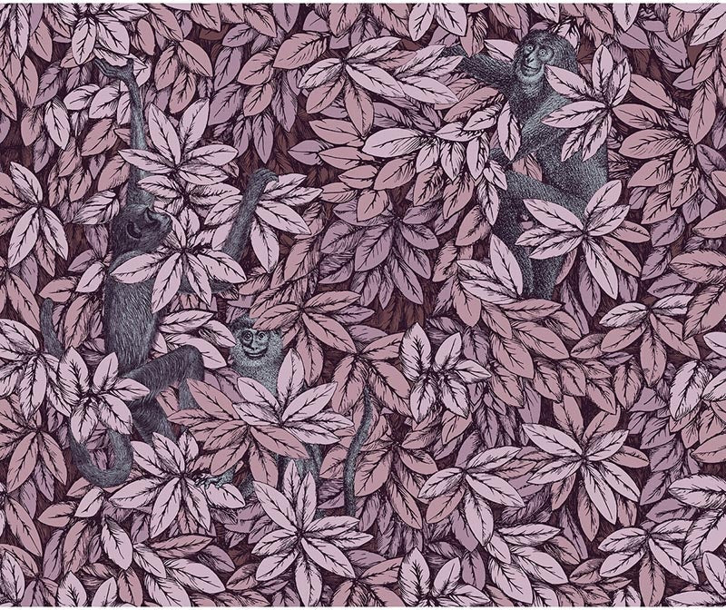 Cole & Son Foglie E Scimmie Blush Wallpaper Sample 123/10048.CS.0