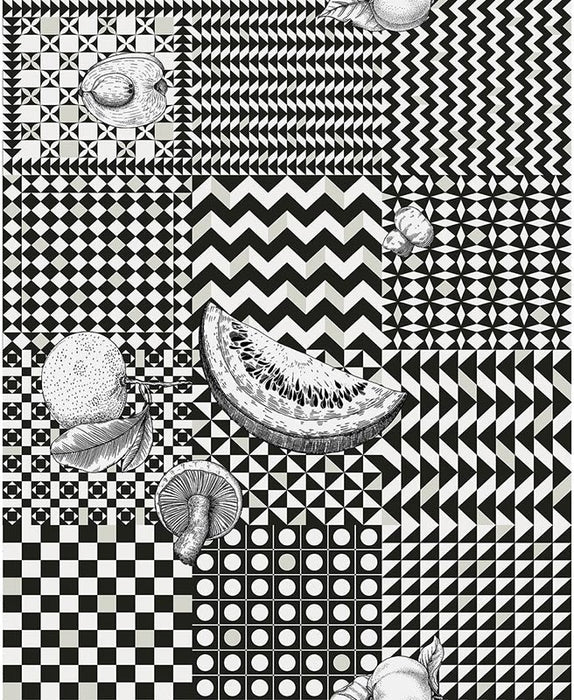 Cole & Son Frutta E Geometrico Black Wallpaper Sample 123/6030.CS.0