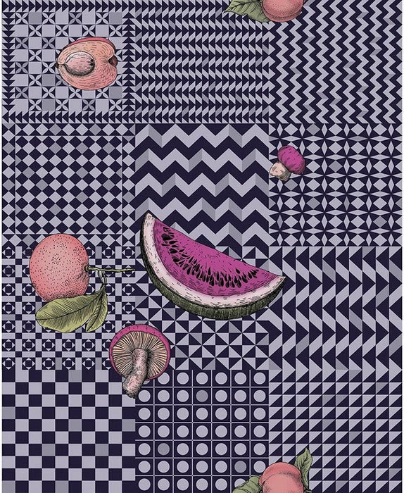Cole & Son Frutta E Geometrico Ink Wallpaper Sample 123/6028.CS.0