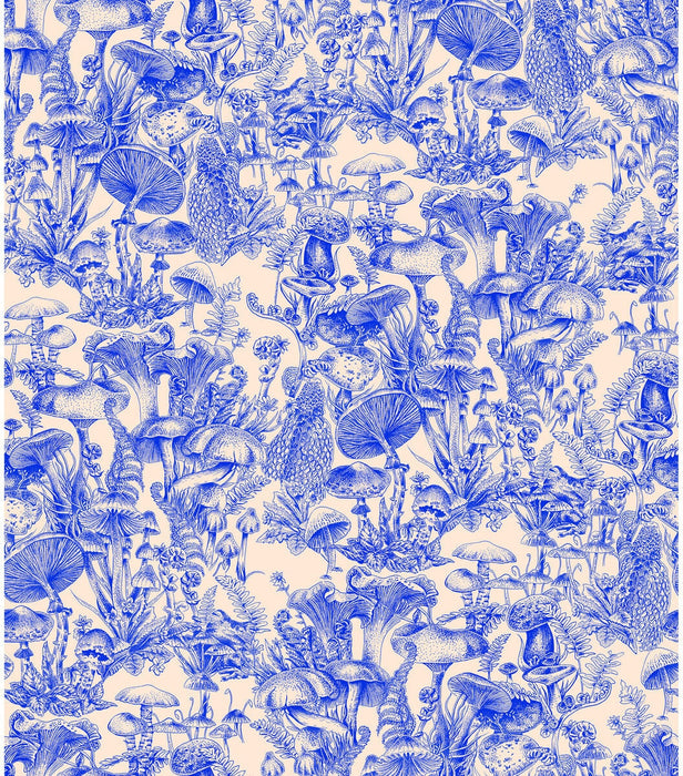 Cole & Son Fungi Forest Navy Wallpaper Sample 122/1002.CS.0