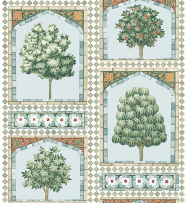 Cole & Son Sultan's Palace Print Room Blue & Duck Egg Wallpaper Sample 113/10030.CS.0