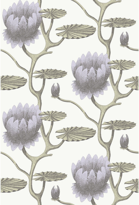 Cole & Son Summer Lily Lilac/Grn/Wt Wallpaper Sample 95/4023.CS.0