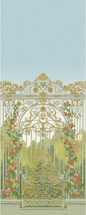 Cole & Son Tijou Gate Spring Green Wallpaper Sample 118/8017.CS.0