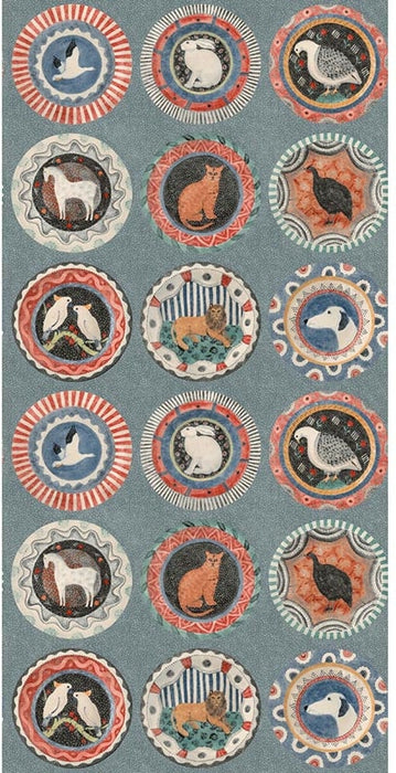 GP & J Baker Robina'S Dinner Party Teal Wallpaper Sample BW45126.5.0