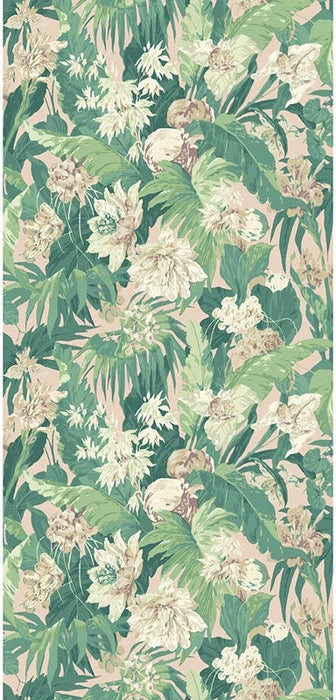 GP & J Baker Tropical Floral Blush/Green Wallpaper Sample BW45132.5.0