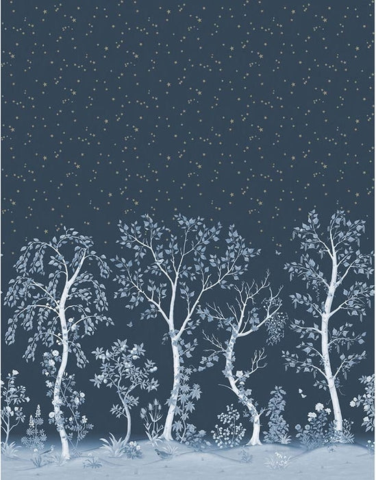 Cole & Son Seasonal Woods Midnight Wallpaper Sample 120/6025.CS.0