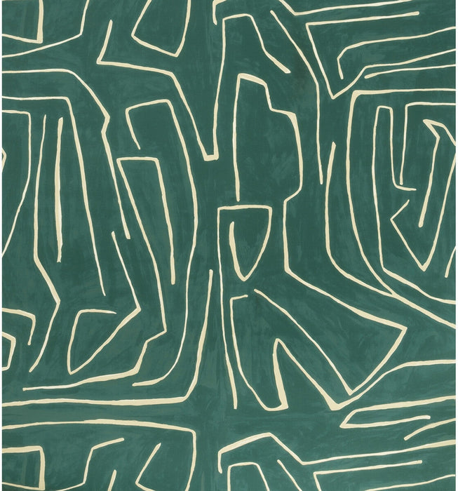 Lee Jofa Modern Graffito Teal/Pearl Wallpaper Sample GWP-3501.53.0