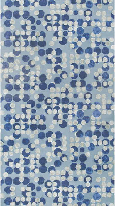 Lee Jofa Modern Hex Paper Marine Wallpaper Sample GWP-3724.505.0