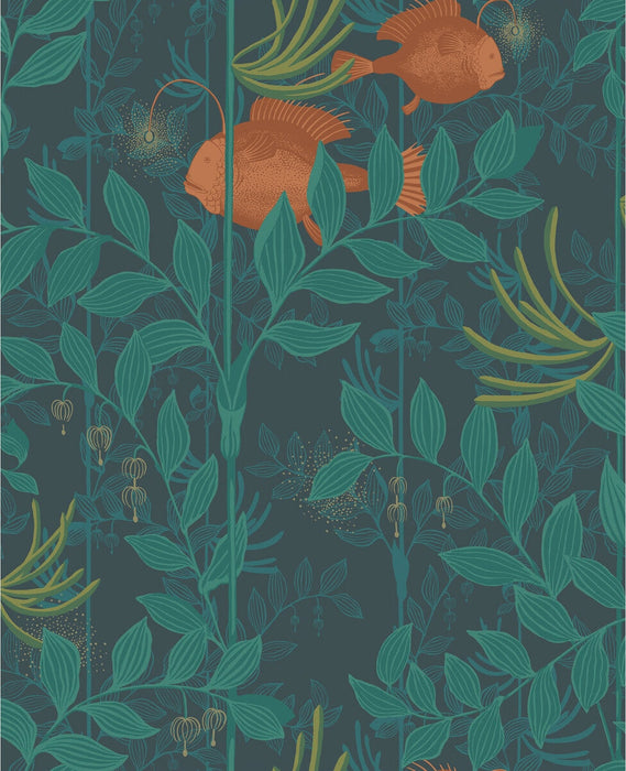 Cole & Son Nautilus Dark Green Wallpaper Sample 103/4019.CS.0