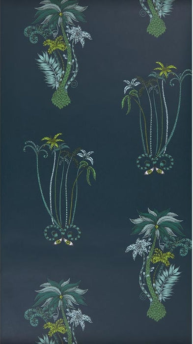 Clarke & Clarke Jungle Palms Navy Wallpaper Sample W0101/03.CAC.0