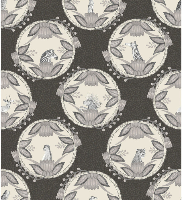 Cole & Son Ardmore Cameos Black & White Wallpaper Sample 109/9043.CS.0