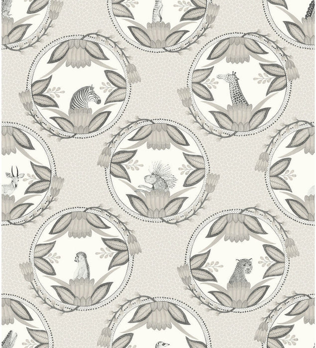Cole & Son Ardmore Cameos Grey Wallpaper Sample 109/9044.CS.0
