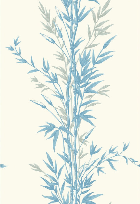 Cole & Son Bamboo Blue On Ivory Wallpaper Sample 100/5022.CS.0