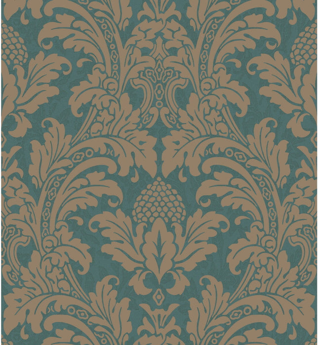 Cole & Son Blake Teal And Silver Wallpaper Sample 94/6031.CS.0