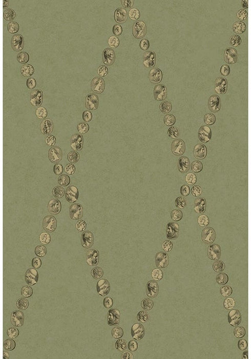 Cole & Son Cammei Olive Wallpaper Sample 123/4016.CS.0