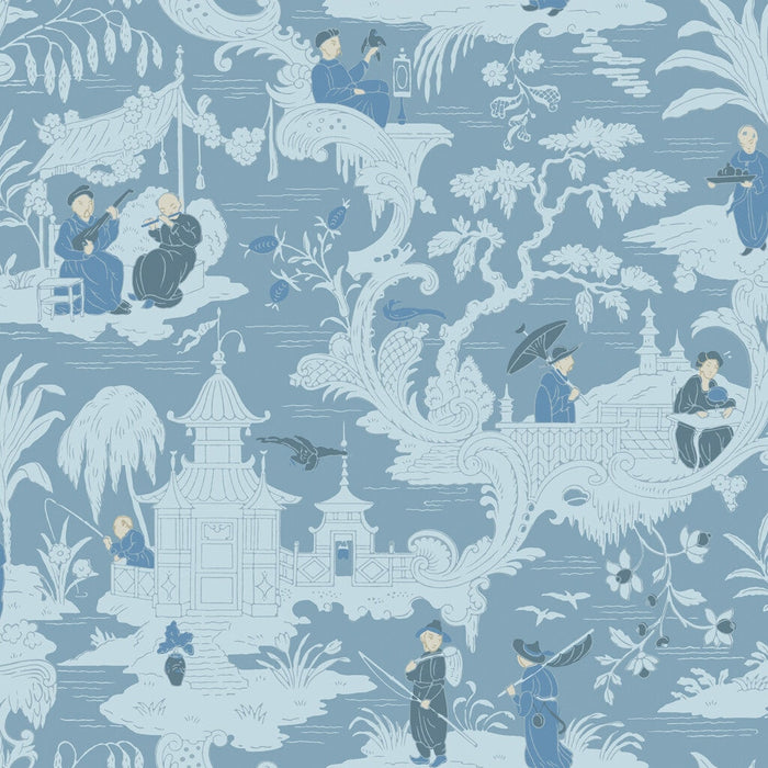 Cole & Son Chinese Toile Blue Wallpaper Sample 100/8038.CS.0