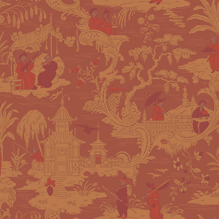 Cole & Son Chinese Toile Red Wallpaper Sample 100/8041.CS.0