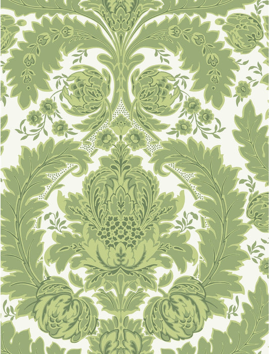 Cole & Son Coleridge Green And Ivory Wallpaper Sample 94/9050.CS.0