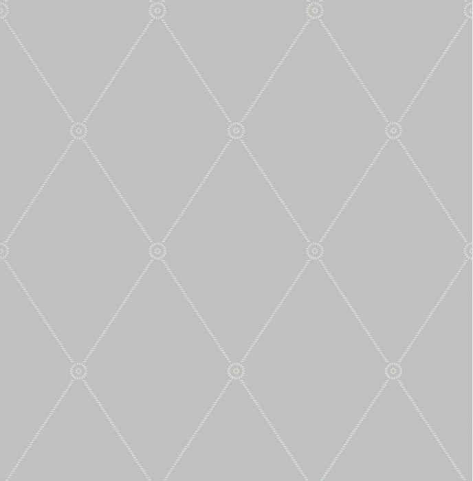 Cole & Son Large Georgian Rope Trellis Grey Wallpaper Sample 100/13062.CS.0