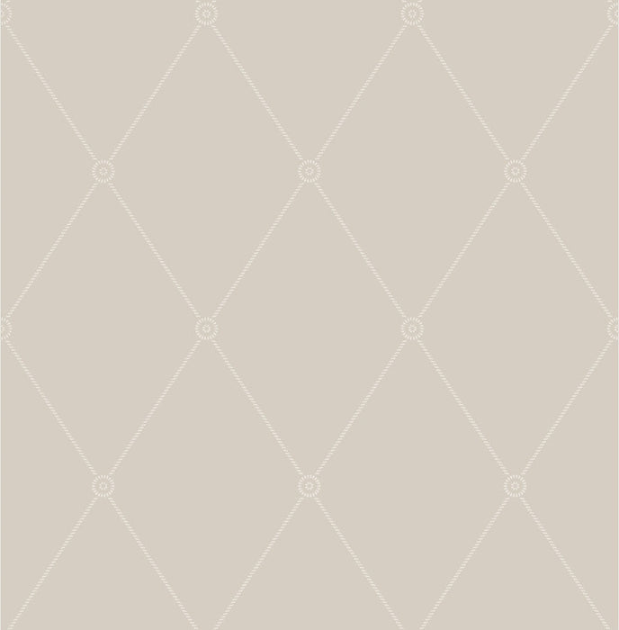 Cole & Son Large Georgian Rope Trellis Putty Wallpaper Sample 100/13061.CS.0