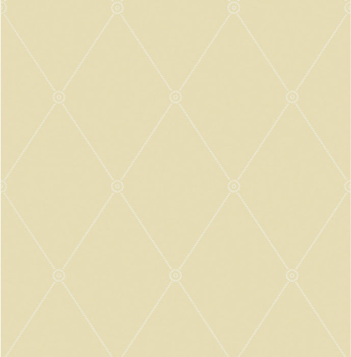 Cole & Son Large Georgian Rope Trellis Straw Wallpaper Sample 100/13063.CS.0