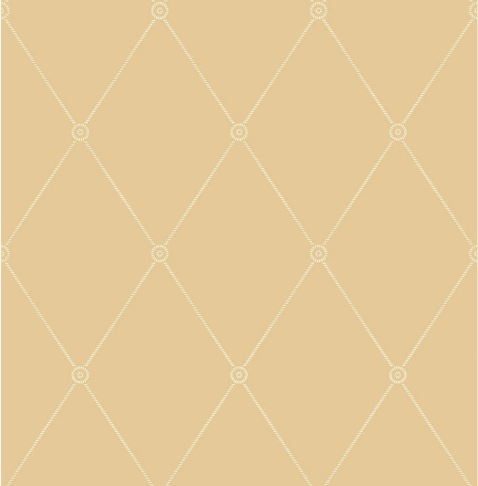 Cole & Son Large Georgian Rope Trellis Yellow Wallpaper Sample 100/13064.CS.0