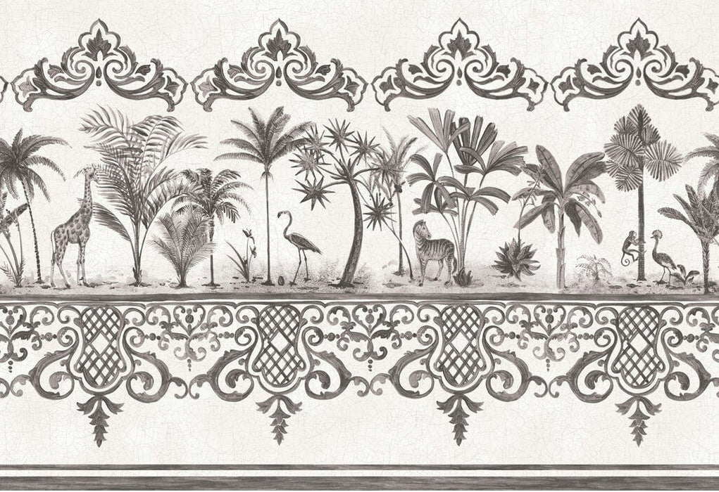 Cole & Son Rou Border Charcoal Wallpaper Sample 99/10044.CS.0