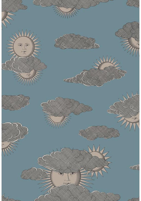 Cole & Son Soli E Nuvole Teal Wallpaper Sample 123/2010.CS.0