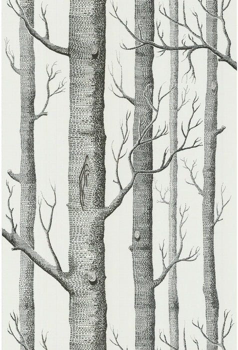 Cole & Son Woods Onyx/White Wallpaper Sample 69/12147.CS.0