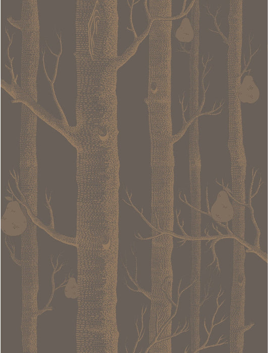 Cole & Son Woods & Pears Bronze/Black Wallpaper Sample 95/5028.CS.0