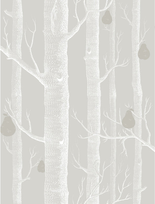 Cole & Son Woods & Pears Grey/Wht/Slvr Wallpaper Sample 95/5029.CS.0