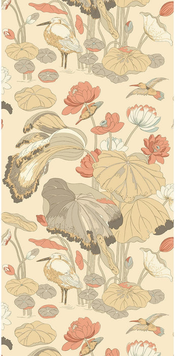GP & J Baker Nympheus Parchment/Blush Wallpaper Sample BW45123.2.0
