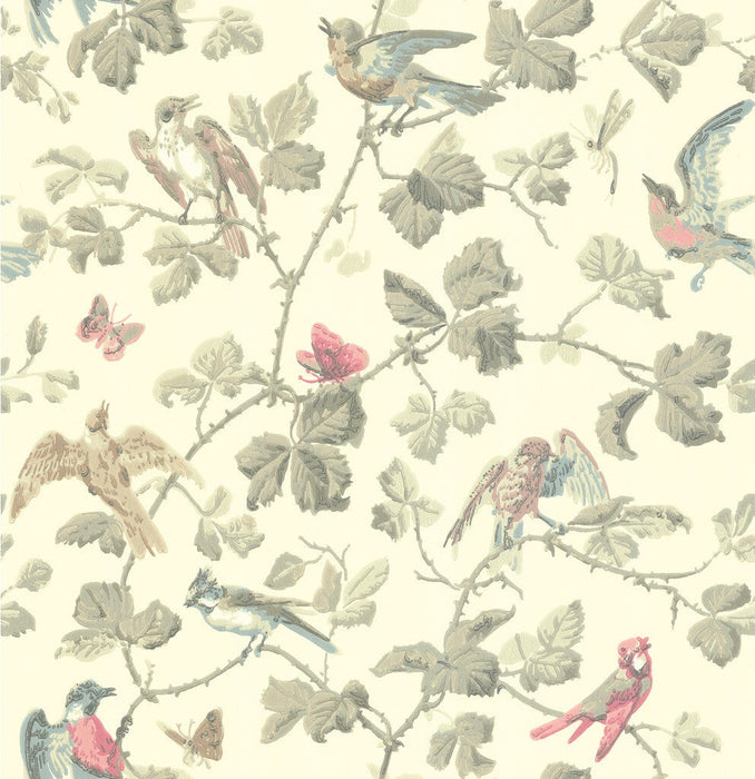 Cole & Son Winter Birds Linen Wallpaper Sample 100/2009.CS.0
