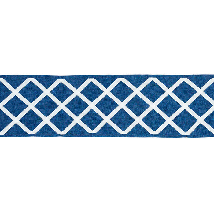 Schumacher Zella AppliqueD Tape Blue Trim 79441