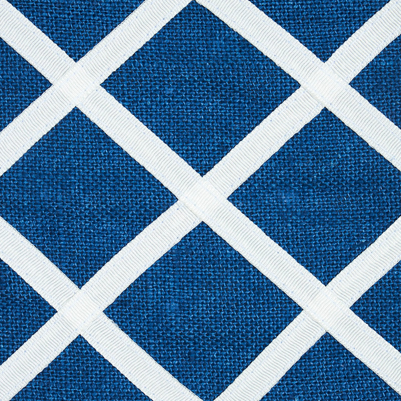 Schumacher Zella AppliqueD Tape Blue Trim 79441