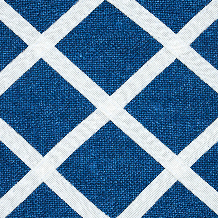 Schumacher Zella AppliqueD Tape Blue Trim 79441