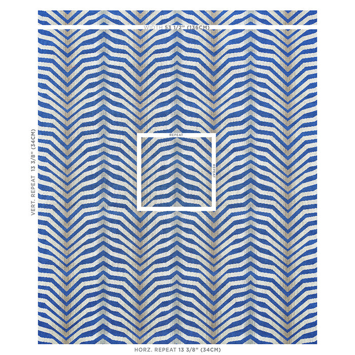 Schumacher Arcure Epingle Cobalt Fabric Sample 79520
