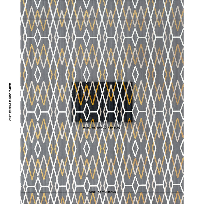 Schumacher Kyoto Trellis Soot Fabric 79530