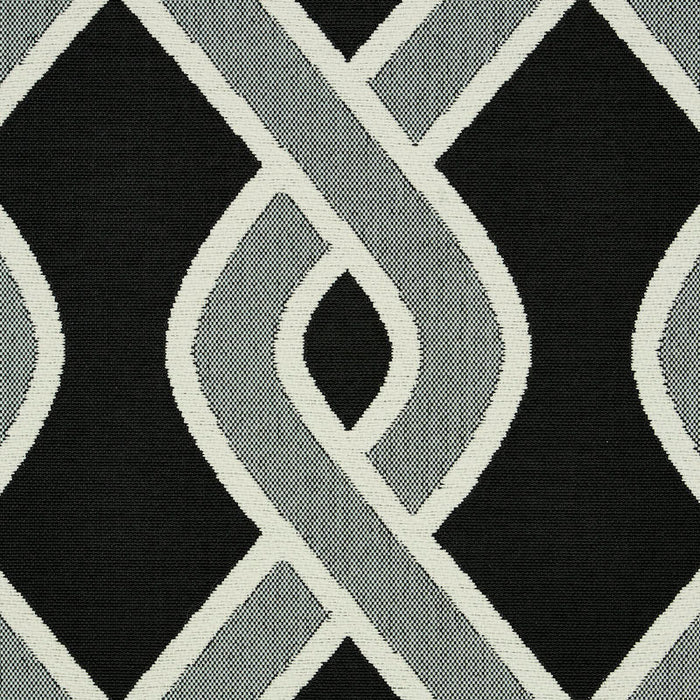 Schumacher Cleo Trellis Indoor/Outdoor Black Fabric Sample 79571