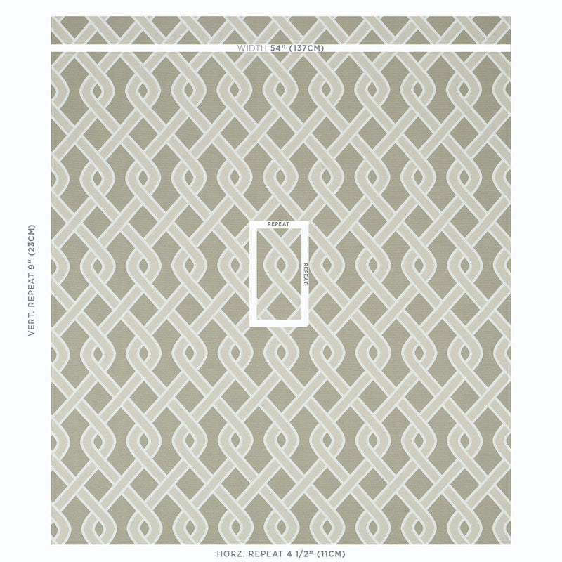 Schumacher Cleo Trellis Indoor/Outdoor Neutral Fabric 79572