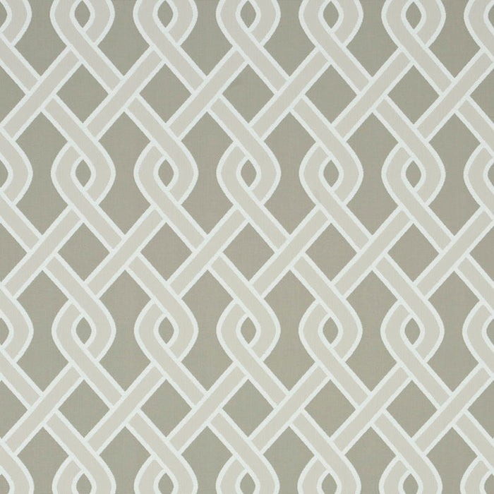 Schumacher Cleo Trellis Indoor/Outdoor Neutral Fabric Sample 79572