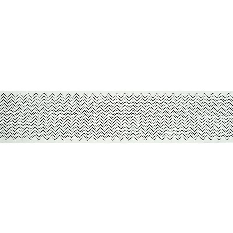 Schumacher Leora Hand Blocked Tape Charcoal Trim Sample 79650