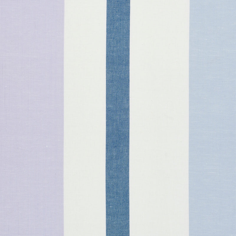 Schumacher Lolland Linen Stripe Lilac & Blue Fabric Sample 79661