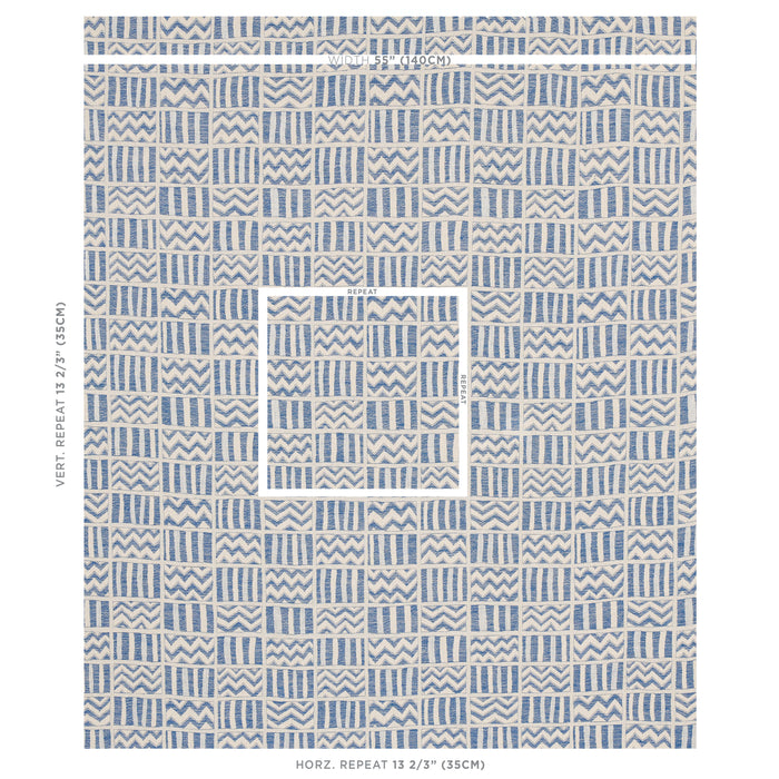 Schumacher Kudu Blue Fabric 79762