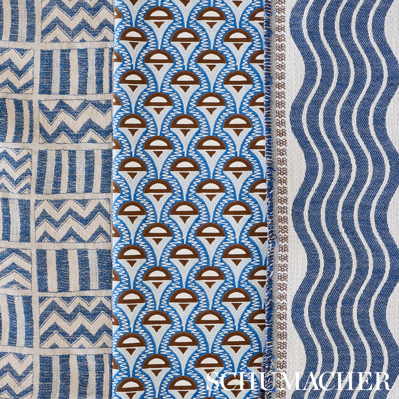 Schumacher Kudu Blue Fabric 79762
