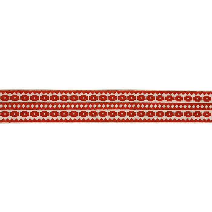 Schumacher Talitha Tape Terracotta On Natural Trim 79921