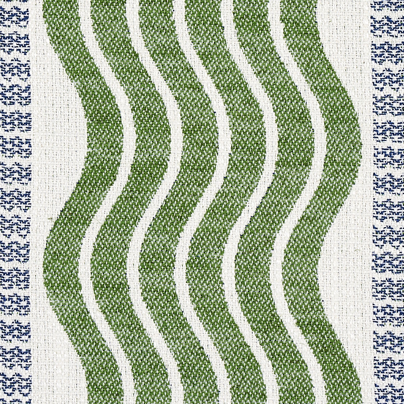 Schumacher Sina Stripe Green Fabric 79940