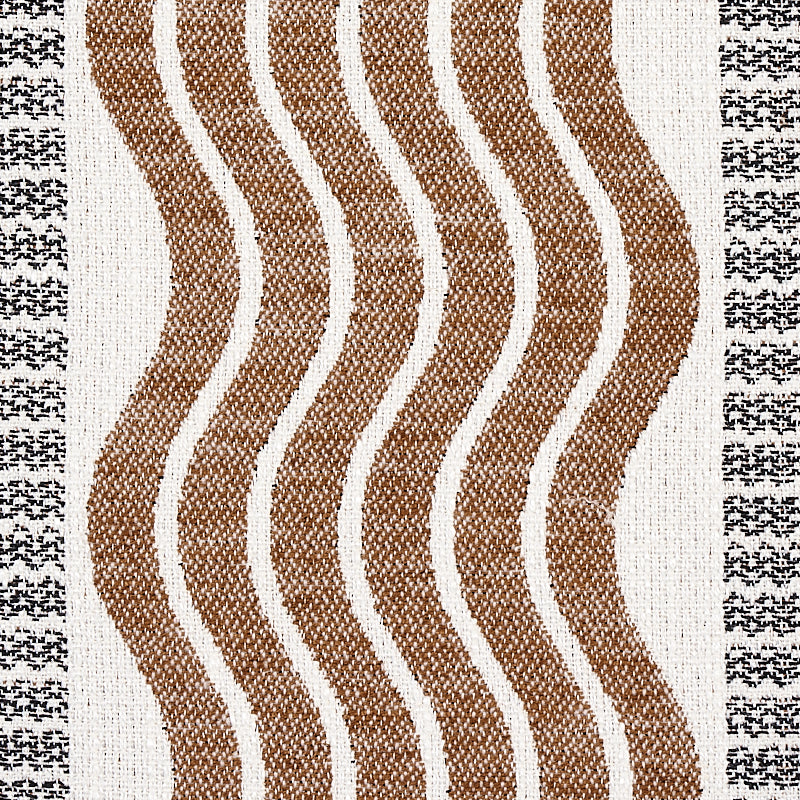 Schumacher Sina Stripe Brown Fabric 79942