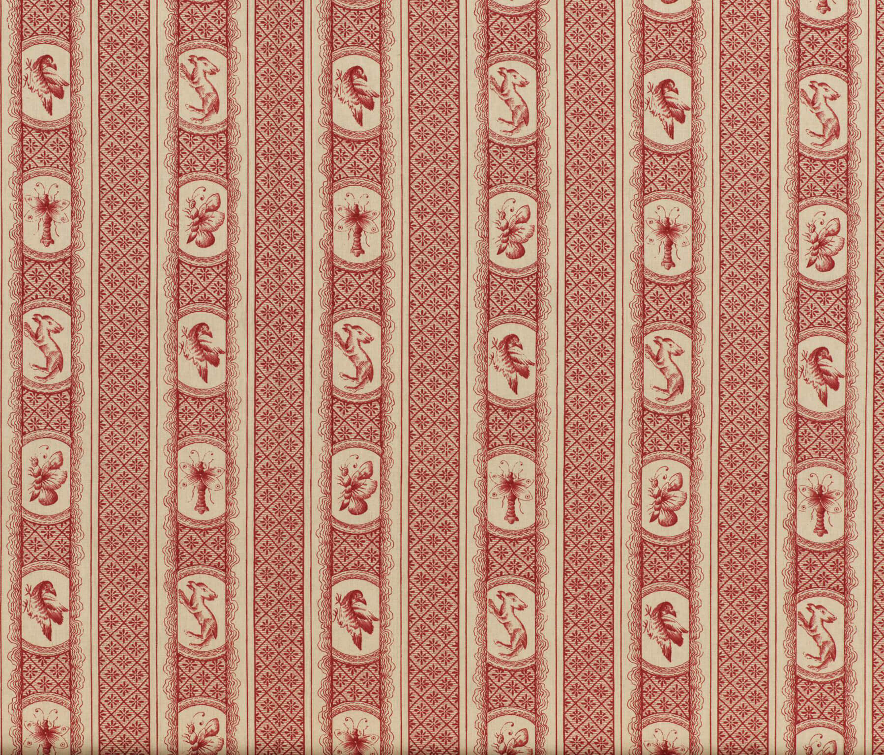 Braquenie Marquis De Pierre Rayure Rouge Fabric B1797001