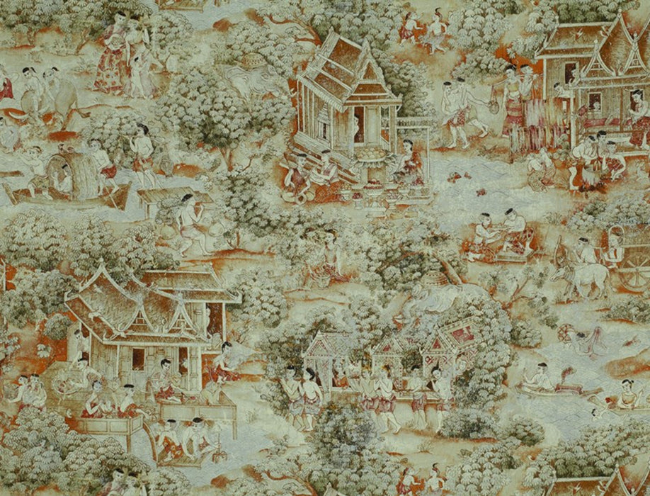 Jim Thompson Jim's Dream Antique Green Fabric JT013272003